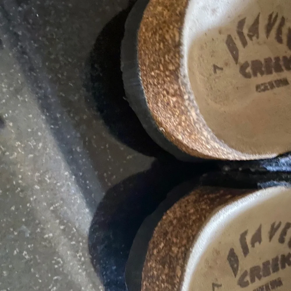 Gray Suede/Felt Buckle Slip On Flat Mules - Picture 14 of 16